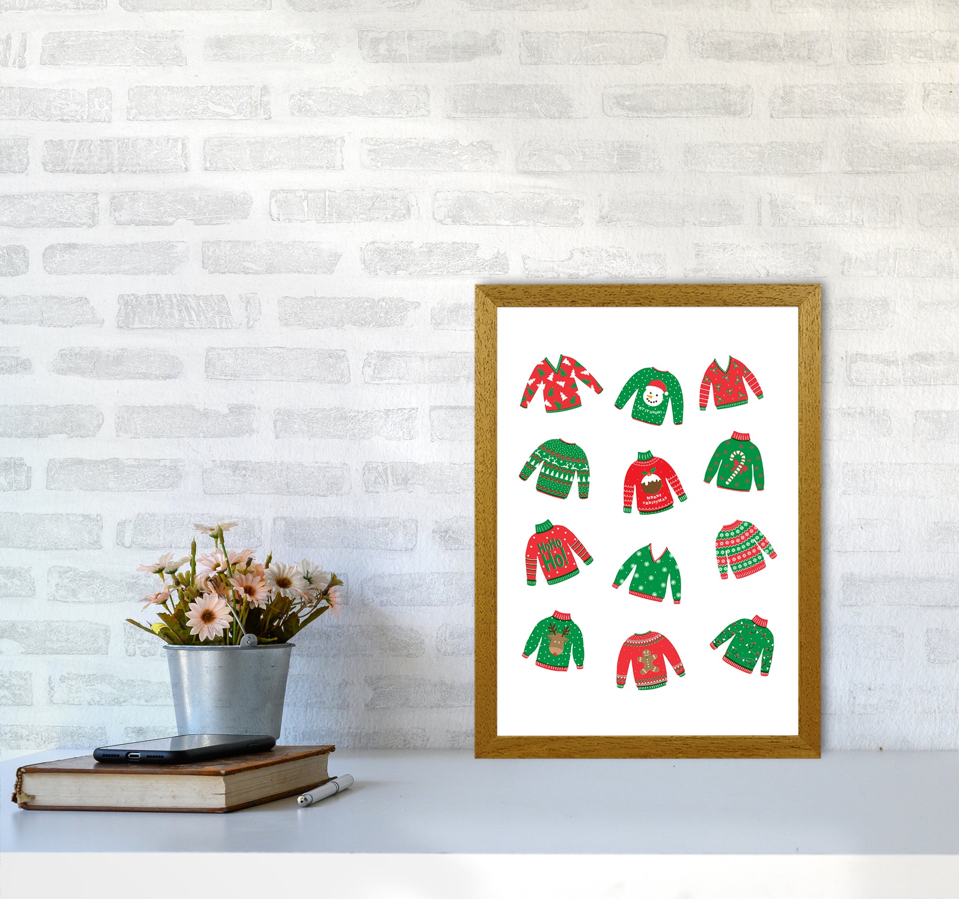 Christmas Jumpers Art Print by Kookiepixel A3 Print Only