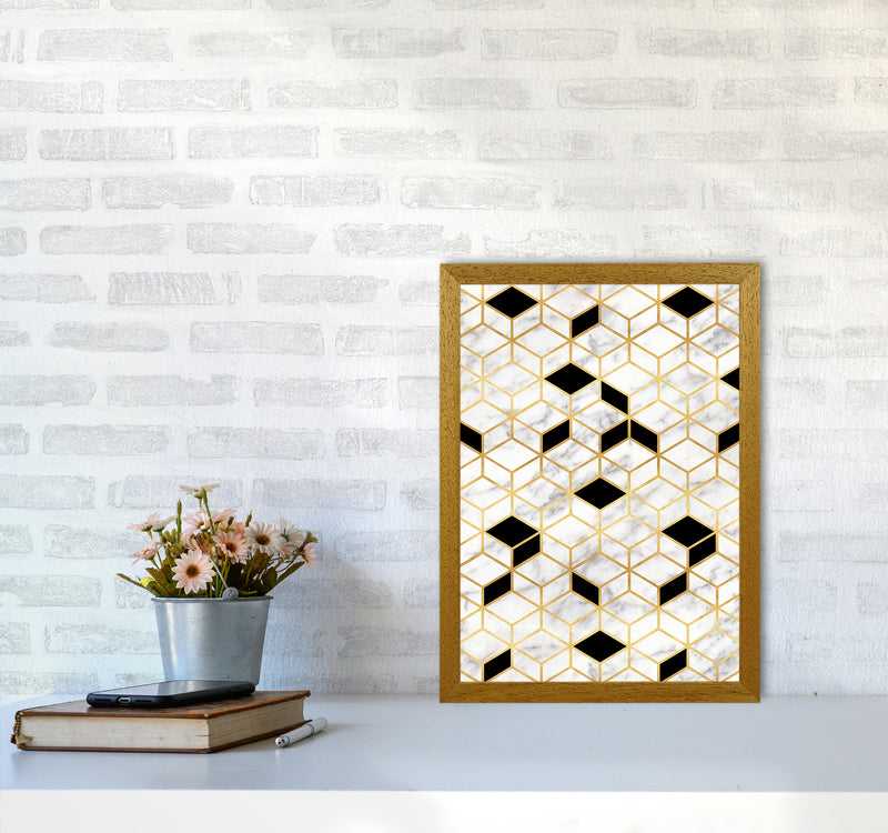 Marble Cubes Geometric Art Print by Kookiepixel A3 Print Only
