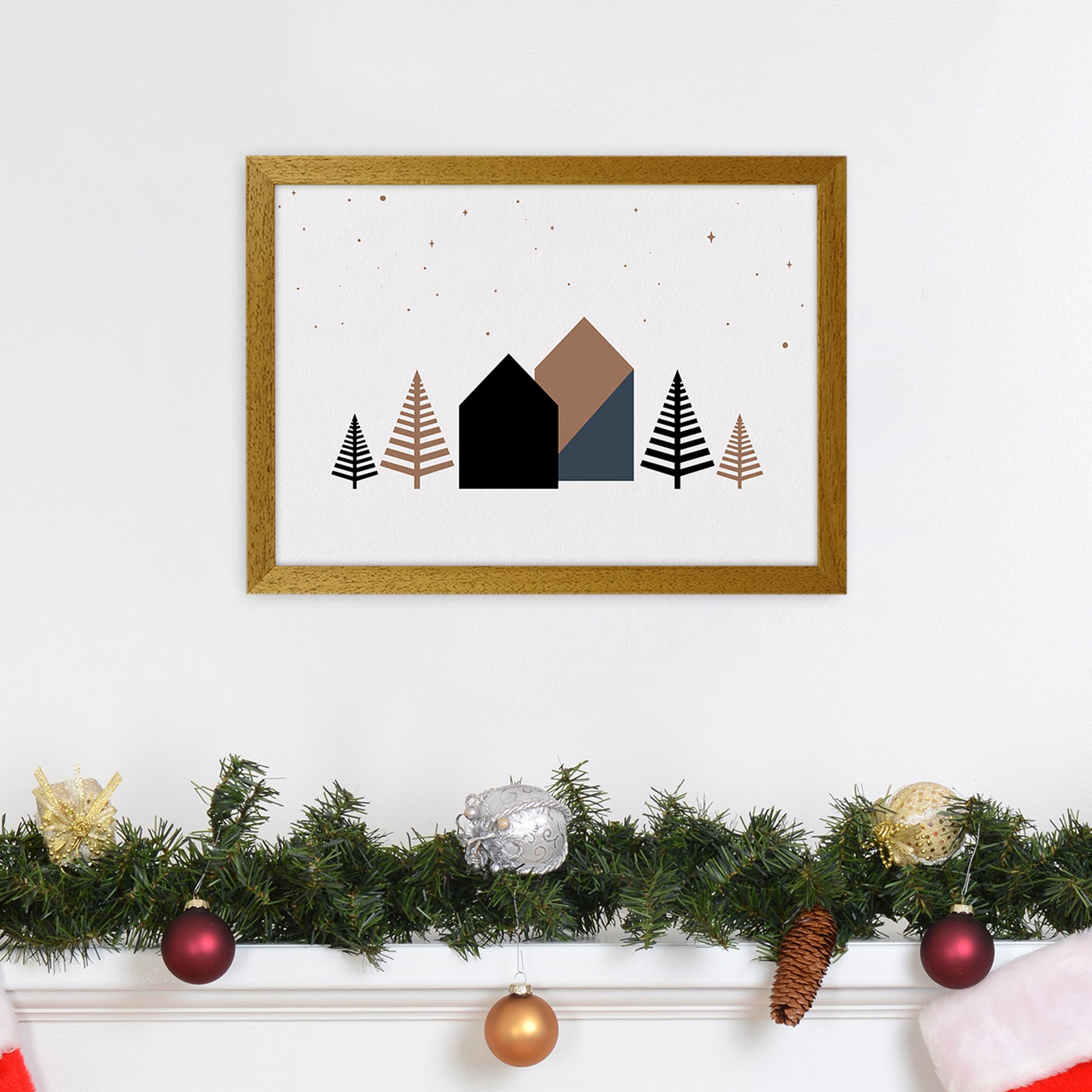 Starry night Landscape Art Print by Kookiepixel A3 Print Only