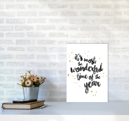 Wonderful time No 1 Christmas Art Print by Kookiepixel A3 Black Frame