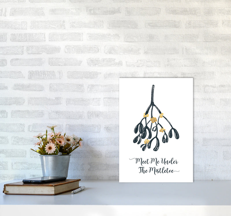The Mistletoe Christmas Art Print by Kookiepixel A3 Black Frame