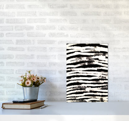 Strokes Abstract Art Print by Kookiepixel A3 Black Frame