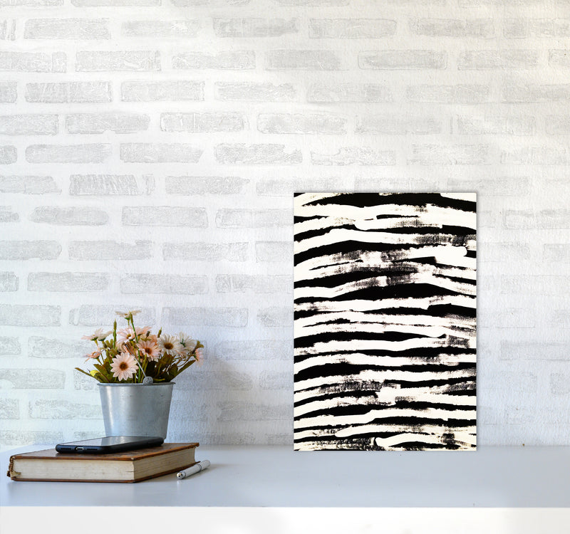 Strokes Abstract Art Print by Kookiepixel A3 Black Frame