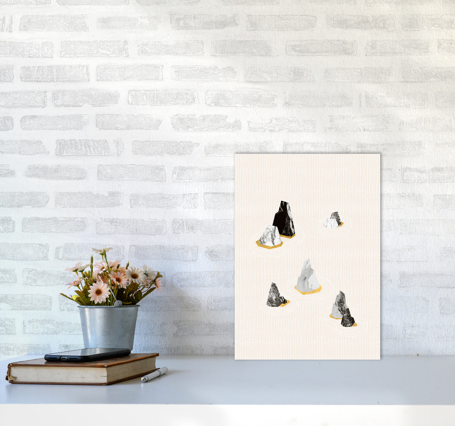 Rock Formation No 2 Art Print by Kookiepixel A3 Black Frame