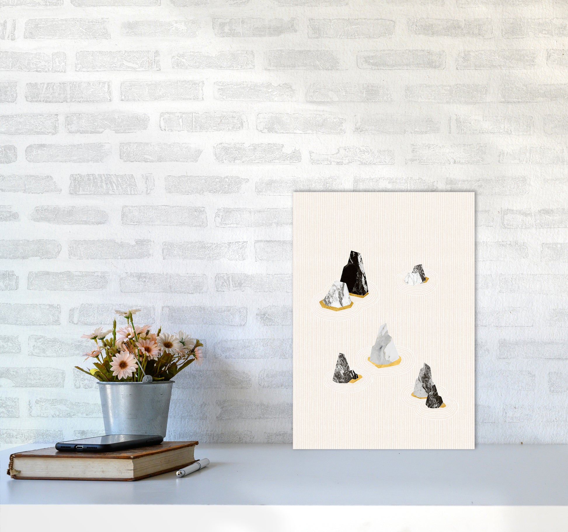 Rock Formation No 2 Art Print by Kookiepixel A3 Black Frame