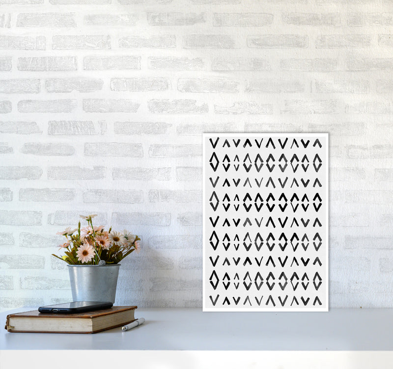 Scandi Print No 2 Abstract Art Print by Kookiepixel A3 Black Frame