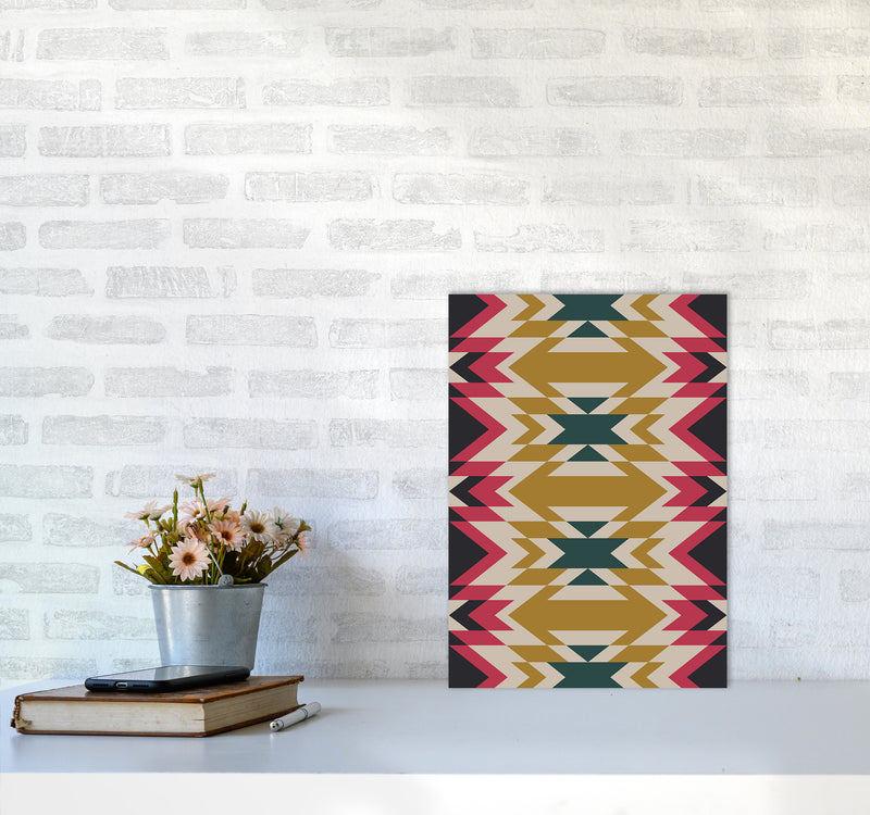 Navajos Print No 2 Abstract Art Print by Kookiepixel A3 Black Frame