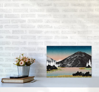 The Lake Art Print by Kookiepixel A3 Black Frame