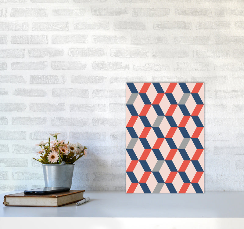 Retro Pattern No 1 Abstract Art Print by Kookiepixel A3 Black Frame