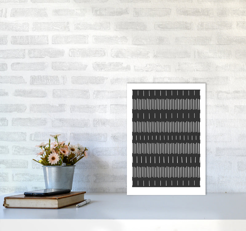 Lines No 1 Abstract Art Print by Kookiepixel A3 Black Frame