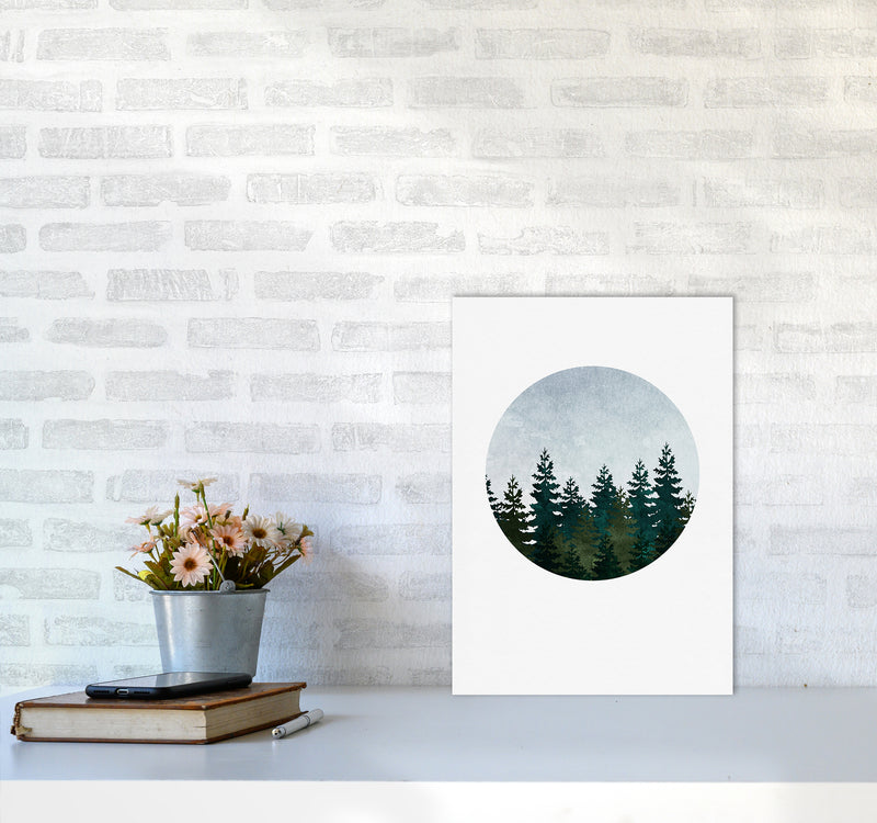 Evergreen Forest Art Print by Kookiepixel A3 Black Frame