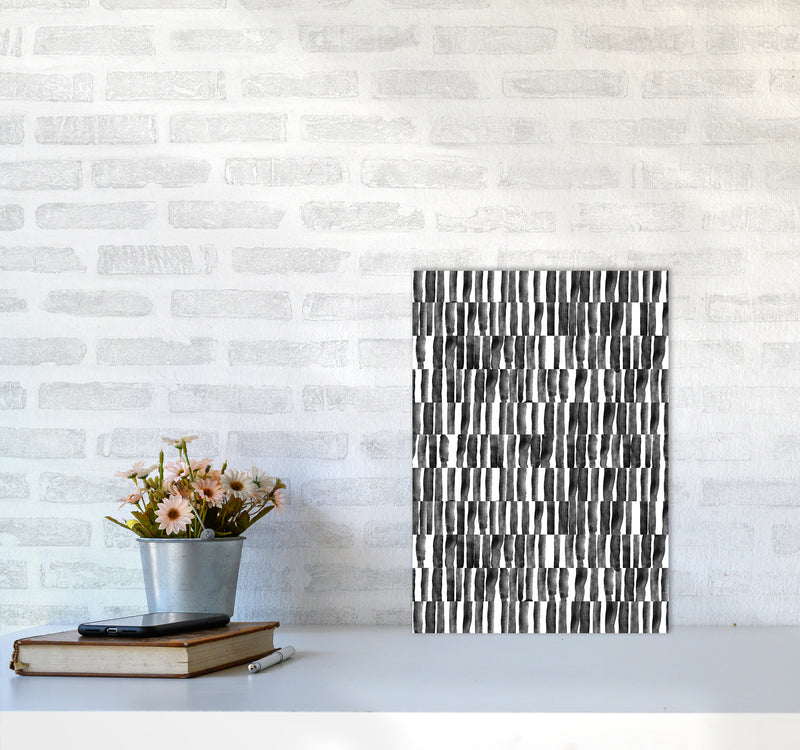 Abstract Strokes Art Print by Kookiepixel A3 Black Frame