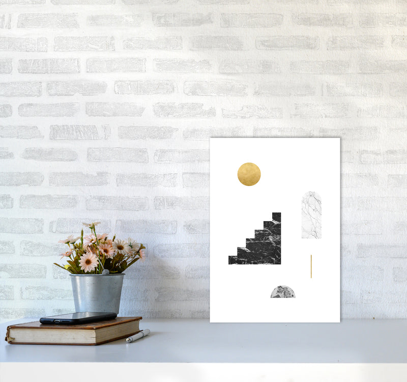 Geometric Shapes No 1  Art Print by Kookiepixel A3 Black Frame