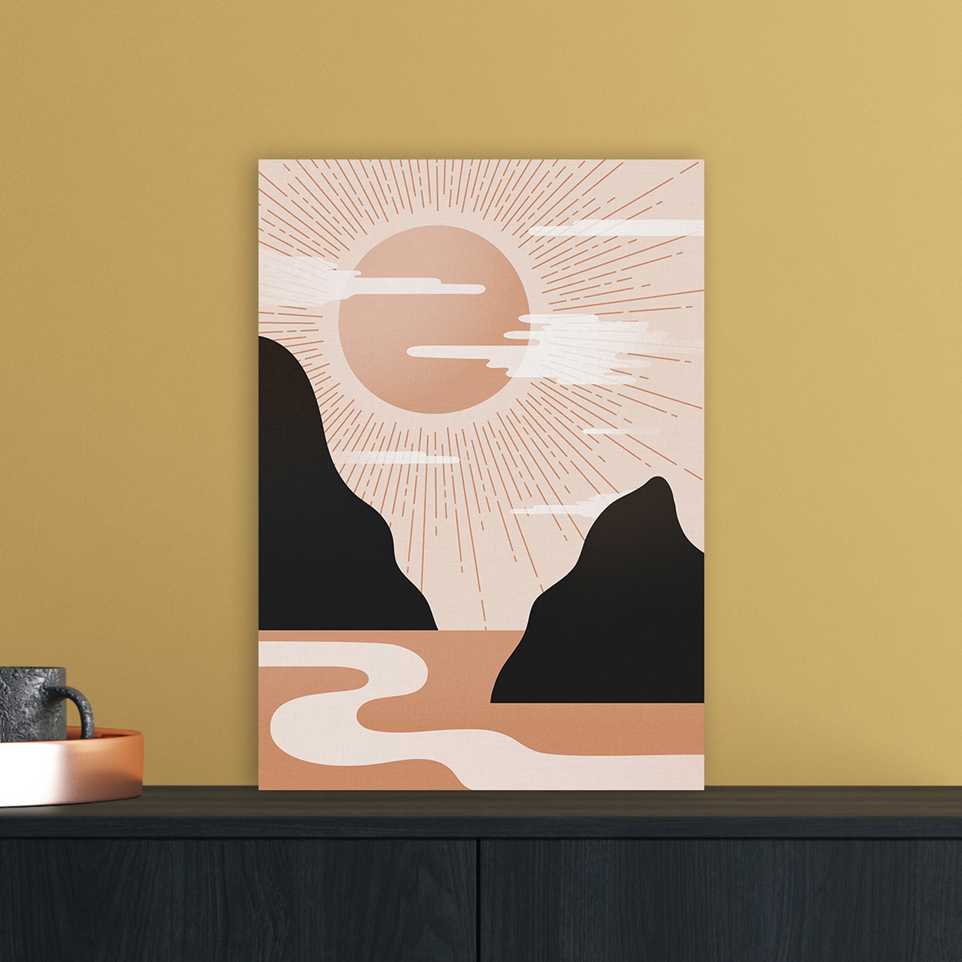 Morning Sunrise No 1 Art Print by Kookiepixel A3 Black Frame