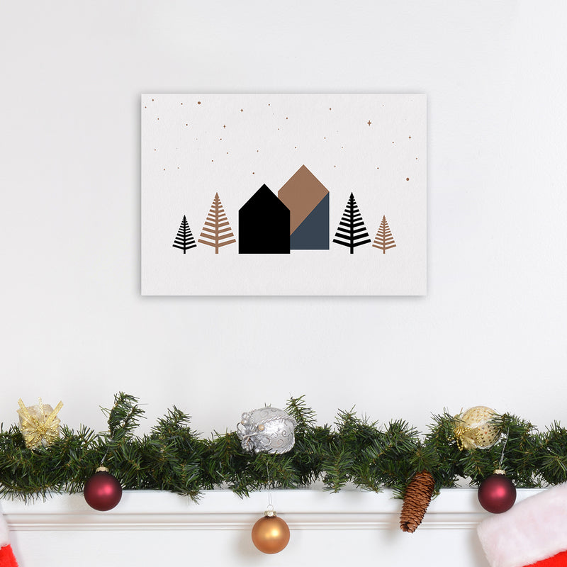 Starry night Landscape Art Print by Kookiepixel A3 Black Frame