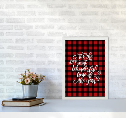 Wonderful time Christmas Art Print by Kookiepixel A3 Oak Frame
