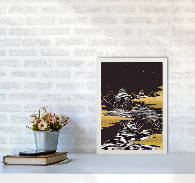 Starry Sky Art Print by Kookiepixel A3 Oak Frame