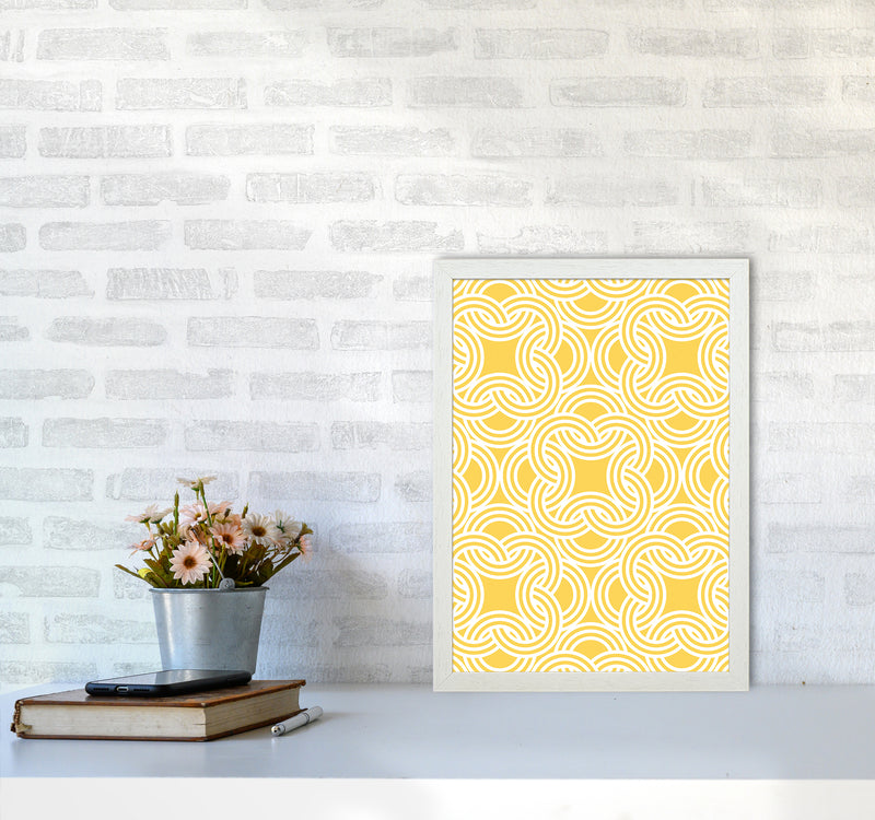 Oriental Print Abstract Art Print by Kookiepixel A3 Oak Frame