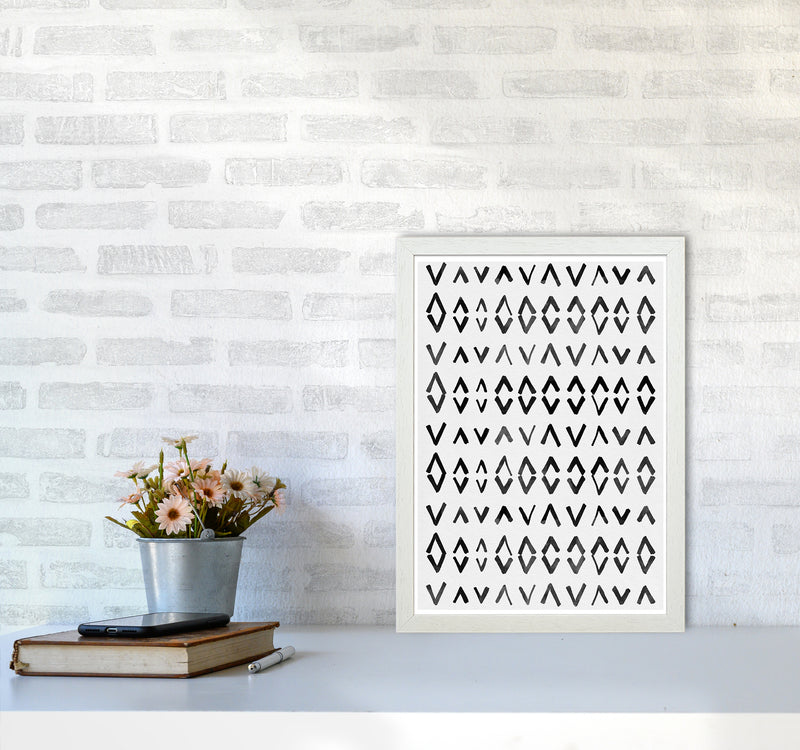 Scandi Print No 2 Abstract Art Print by Kookiepixel A3 Oak Frame