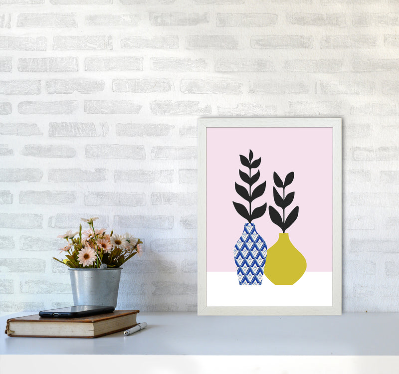 Vases No 2 Art Print by Kookiepixel A3 Oak Frame