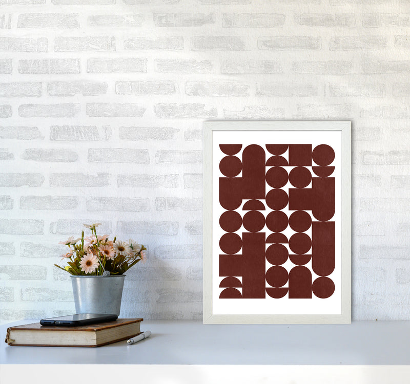 Stacked Abstract Art Print by Kookiepixel A3 Oak Frame
