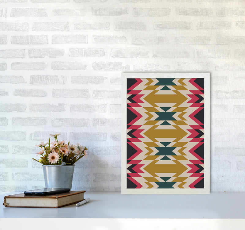 Navajos Print No 2 Abstract Art Print by Kookiepixel A3 Oak Frame
