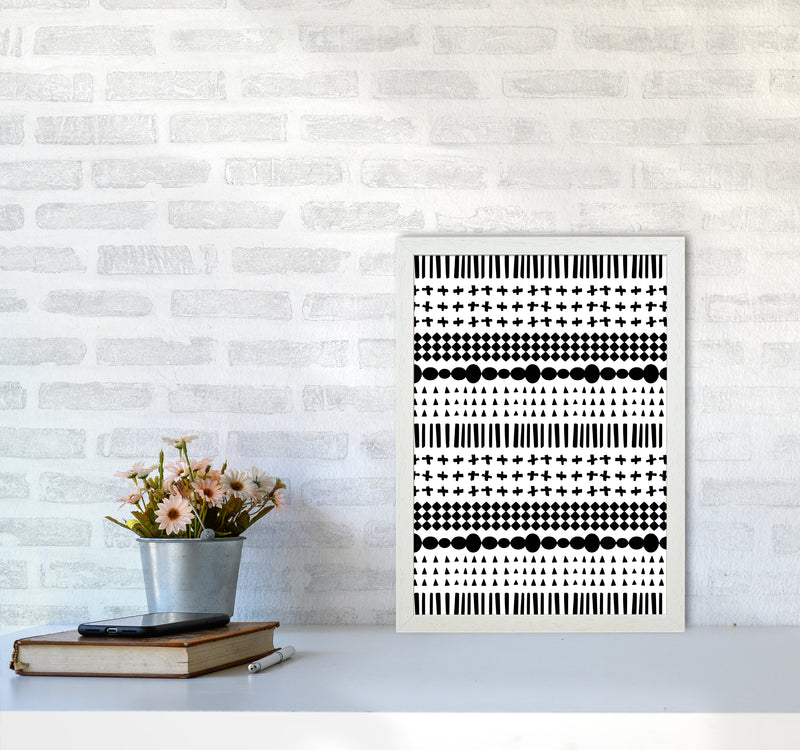 Scandi Pattern No 1 Abstract Art Print by Kookiepixel A3 Oak Frame