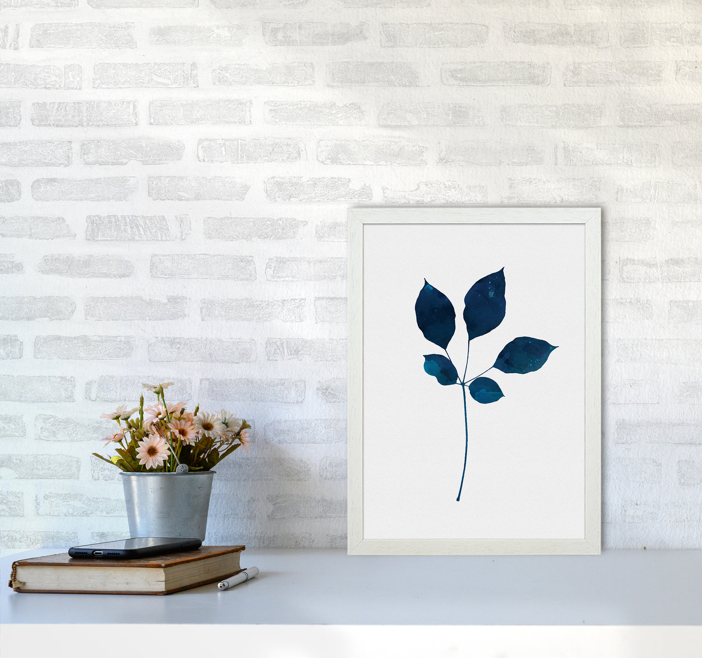 Foliage No 2 Botanical Art Print by Kookiepixel A3 Oak Frame