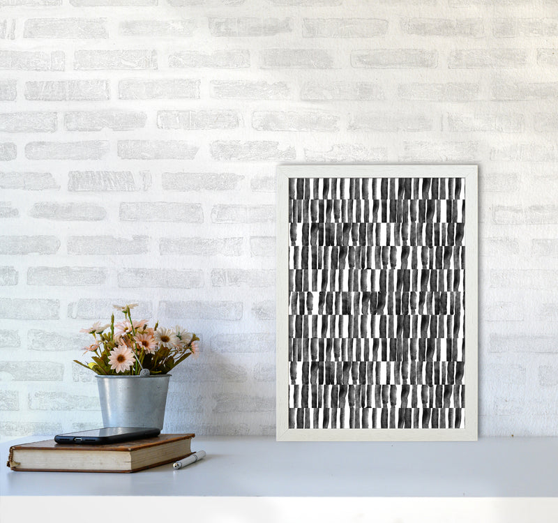 Abstract Strokes Art Print by Kookiepixel A3 Oak Frame
