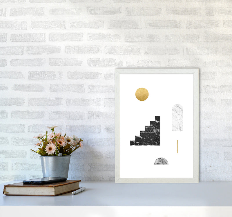 Geometric Shapes No 1  Art Print by Kookiepixel A3 Oak Frame