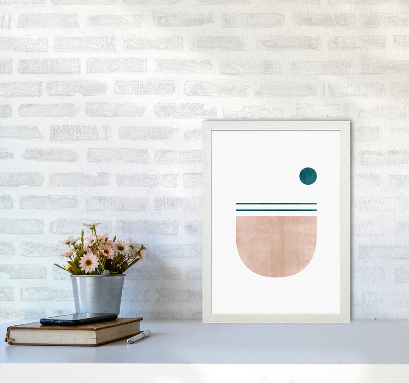 Abstract Geometric No 5 Art Print by Kookiepixel A3 Oak Frame