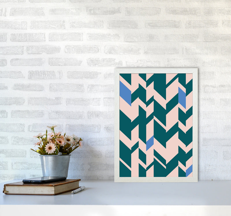 Chevron Art Print by Kookiepixel A3 Oak Frame