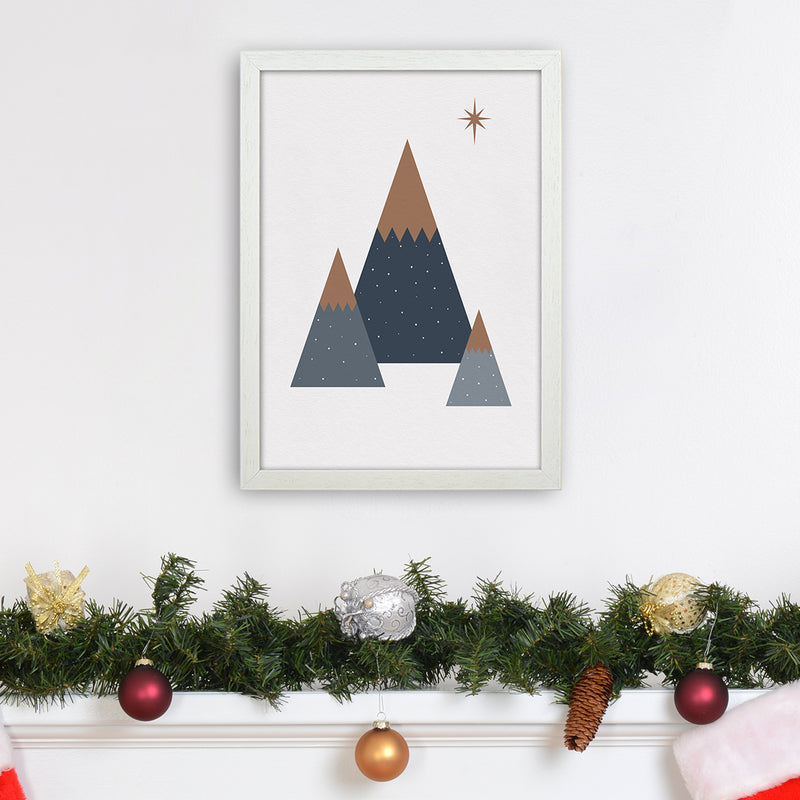 Geometric Trees Art Print by Kookiepixel A3 Oak Frame