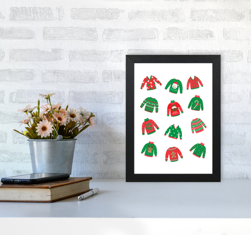 Christmas Jumpers Art Print by Kookiepixel A4 White Frame