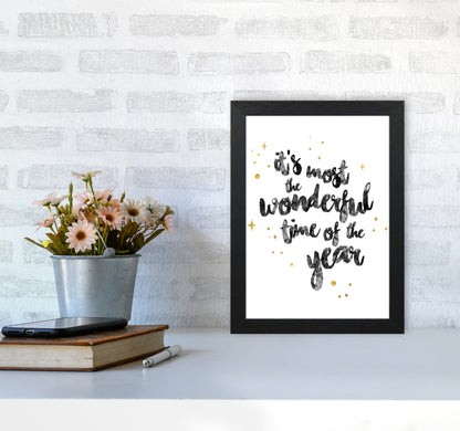 Wonderful time No 1 Christmas Art Print by Kookiepixel A4 White Frame