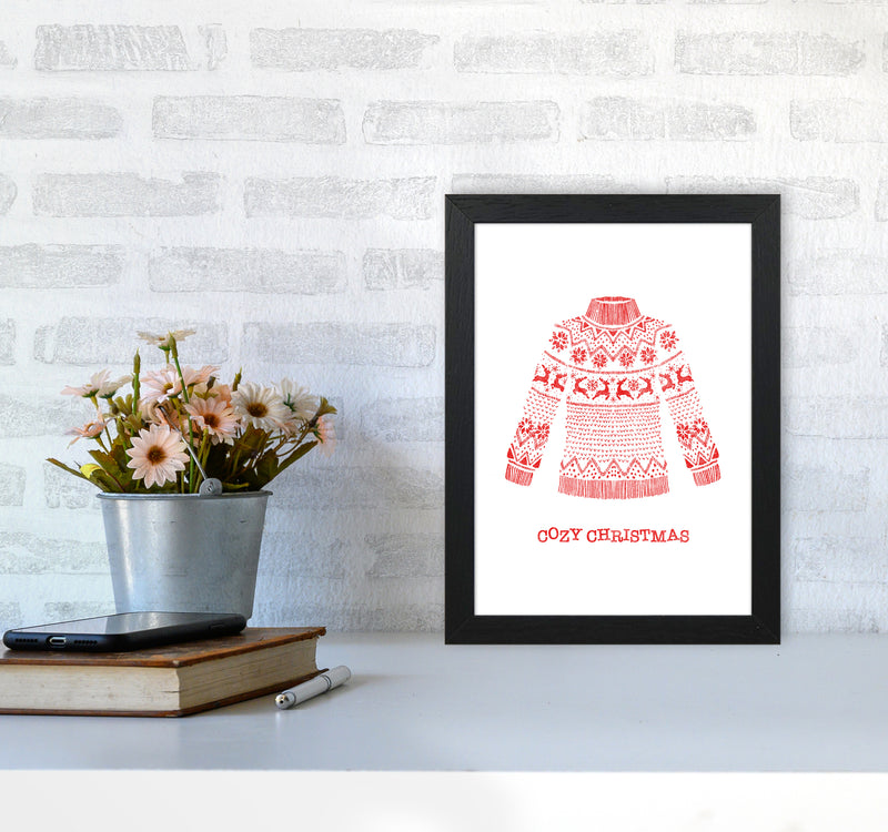 Cozy Christmas Art Print by Kookiepixel A4 White Frame