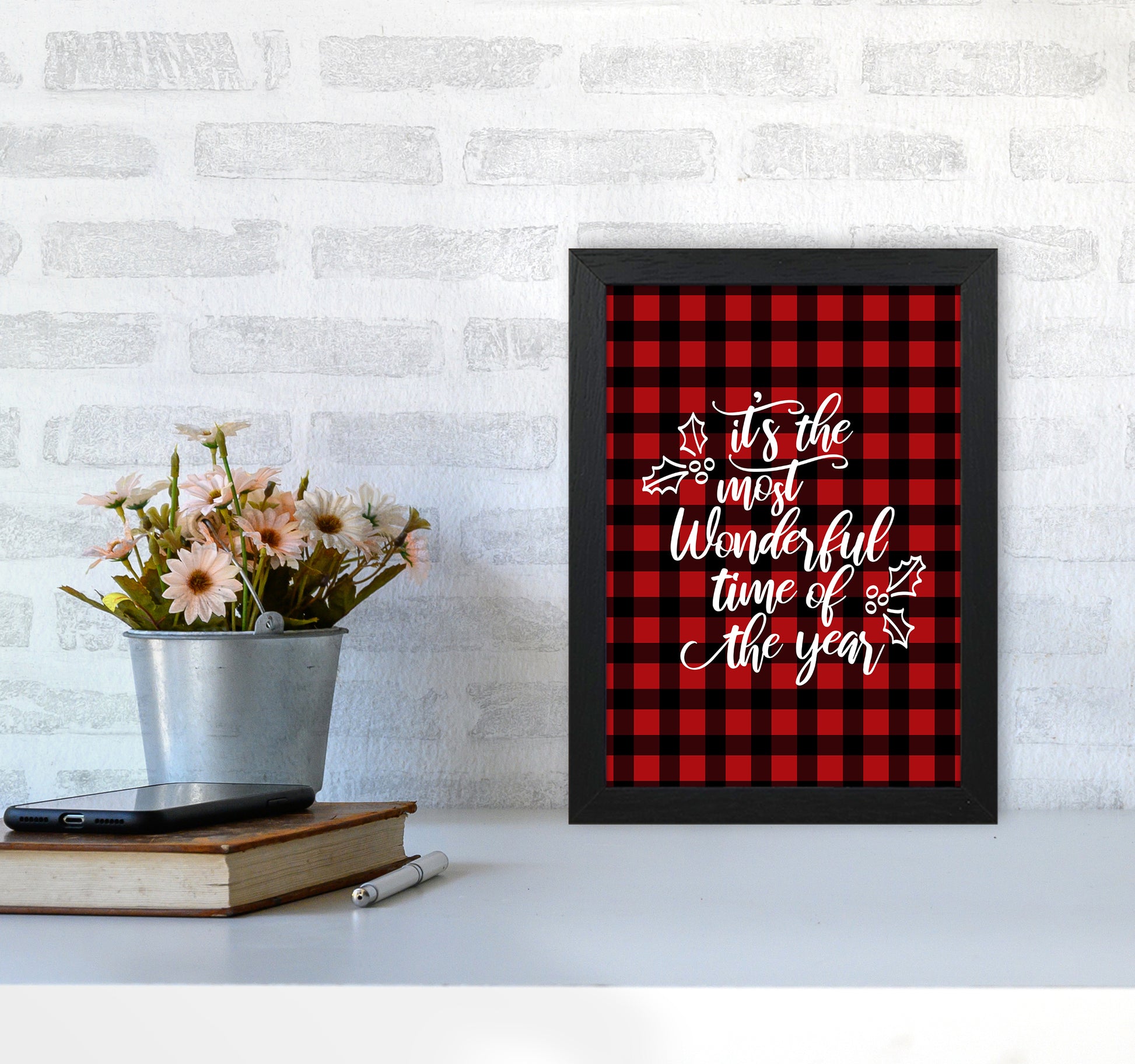 Wonderful time Christmas Art Print by Kookiepixel A4 White Frame