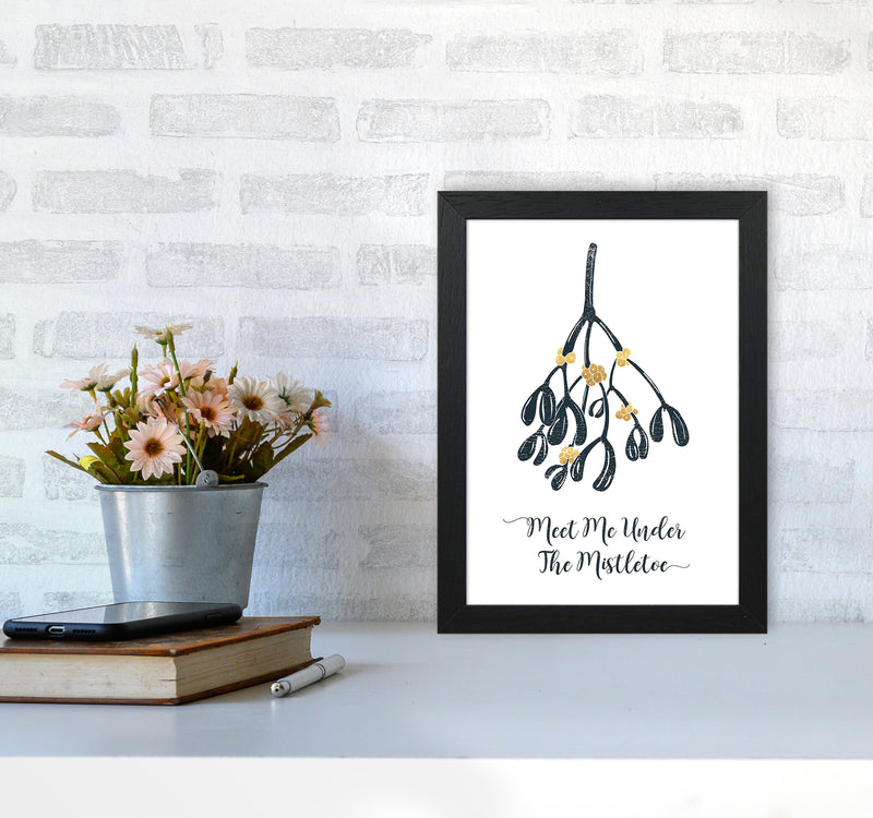 The Mistletoe Christmas Art Print by Kookiepixel A4 White Frame