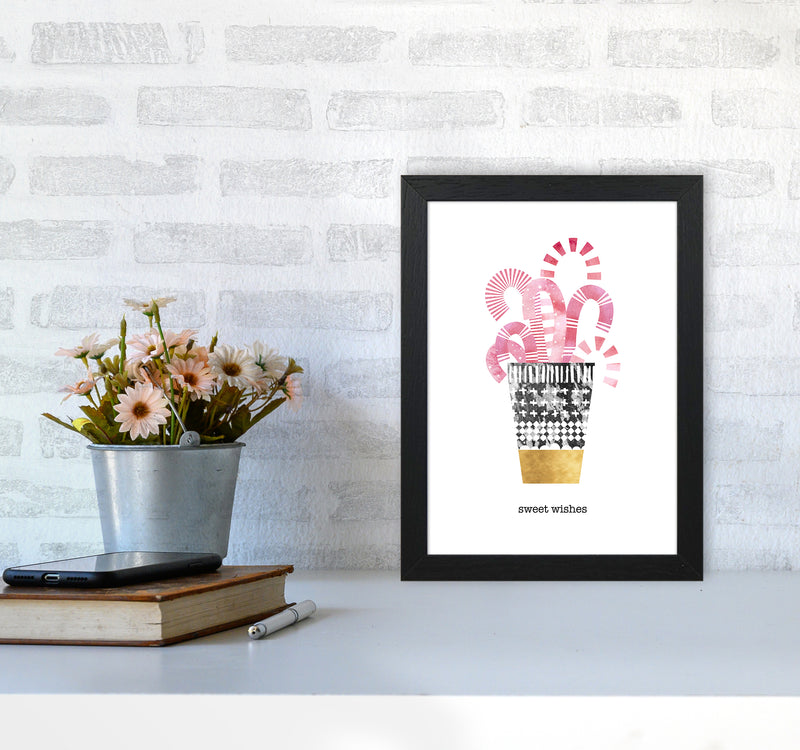 Sweet Wishes Christmas Art Print by Kookiepixel A4 White Frame