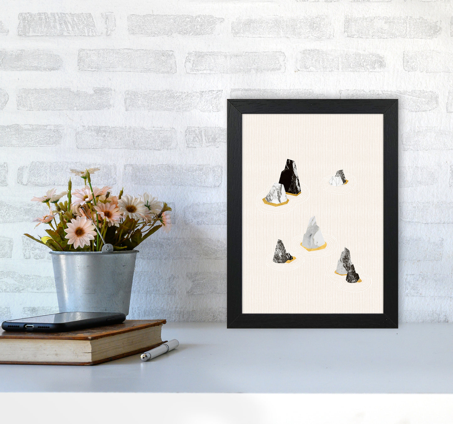 Rock Formation No 2 Art Print by Kookiepixel A4 White Frame