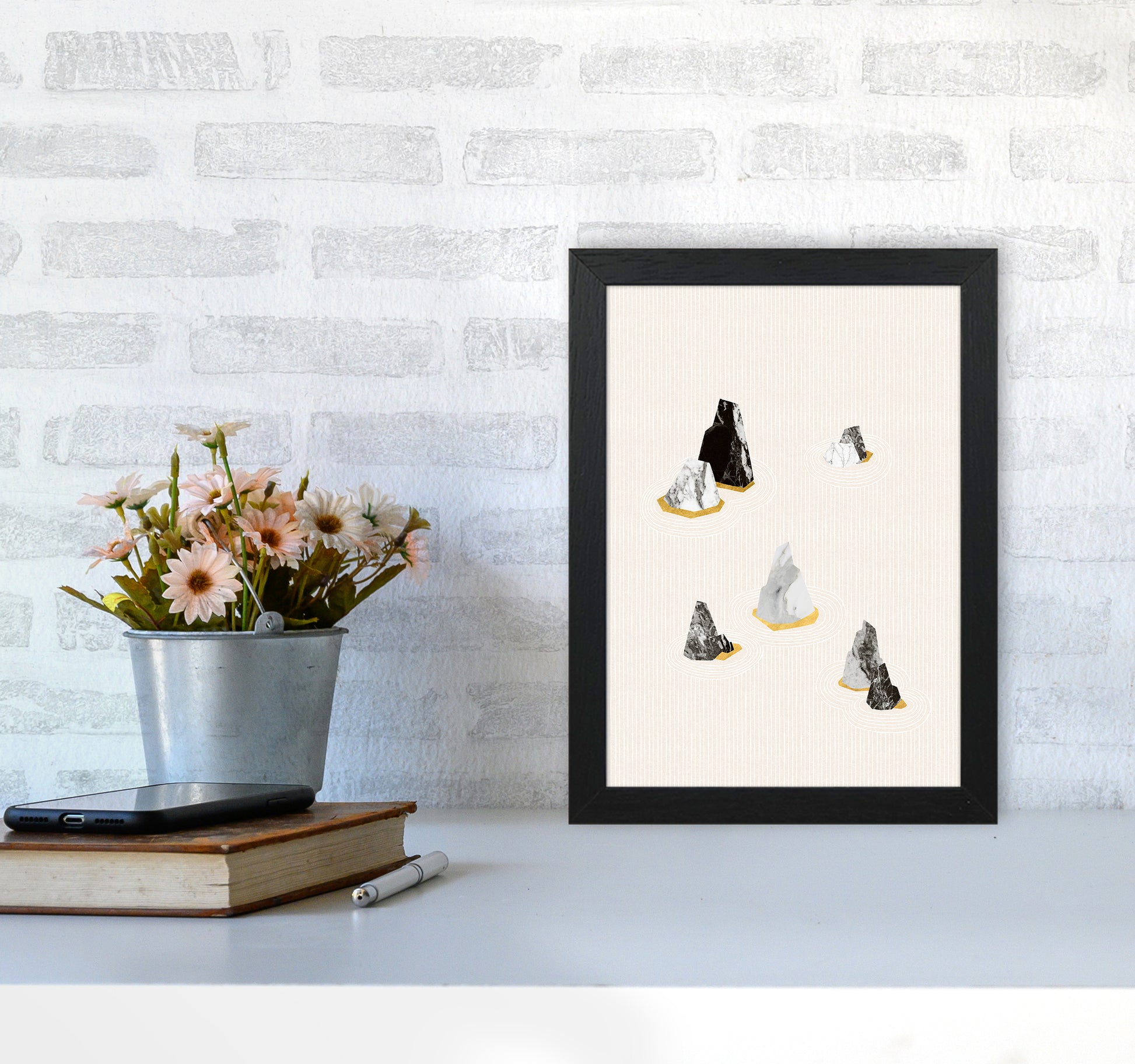 Rock Formation No 2 Art Print by Kookiepixel A4 White Frame