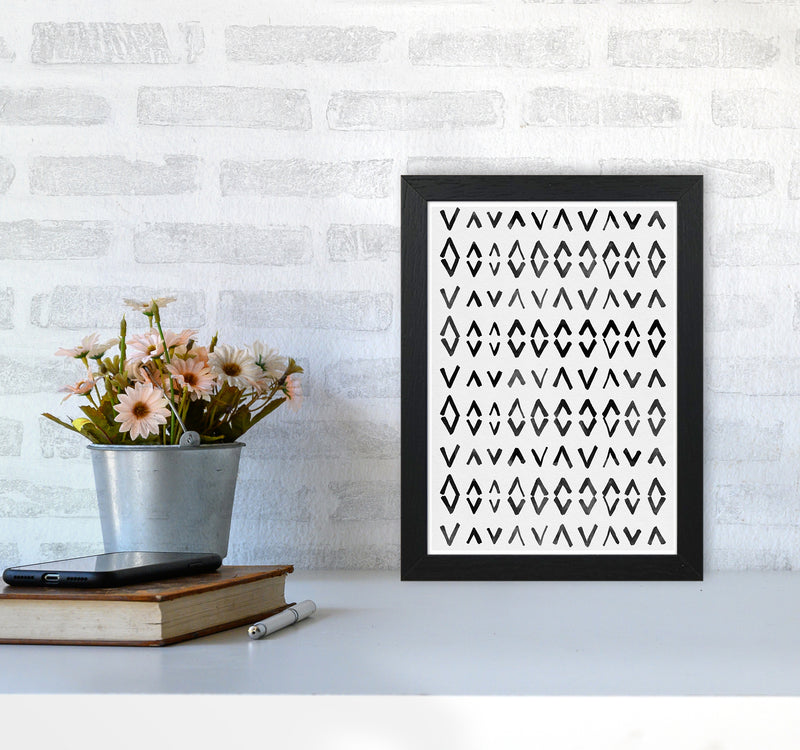 Scandi Print No 2 Abstract Art Print by Kookiepixel A4 White Frame