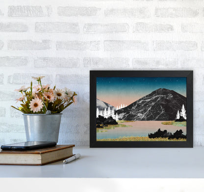 The Lake Art Print by Kookiepixel A4 White Frame