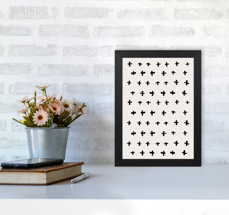 Plus Abstract Art Print by Kookiepixel A4 White Frame