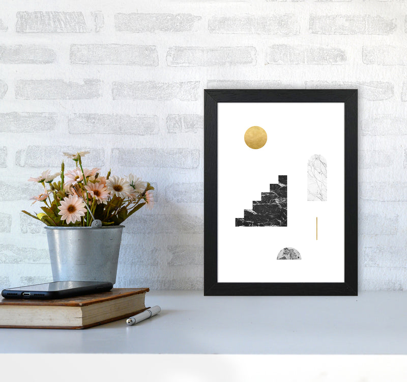 Geometric Shapes No 1  Art Print by Kookiepixel A4 White Frame
