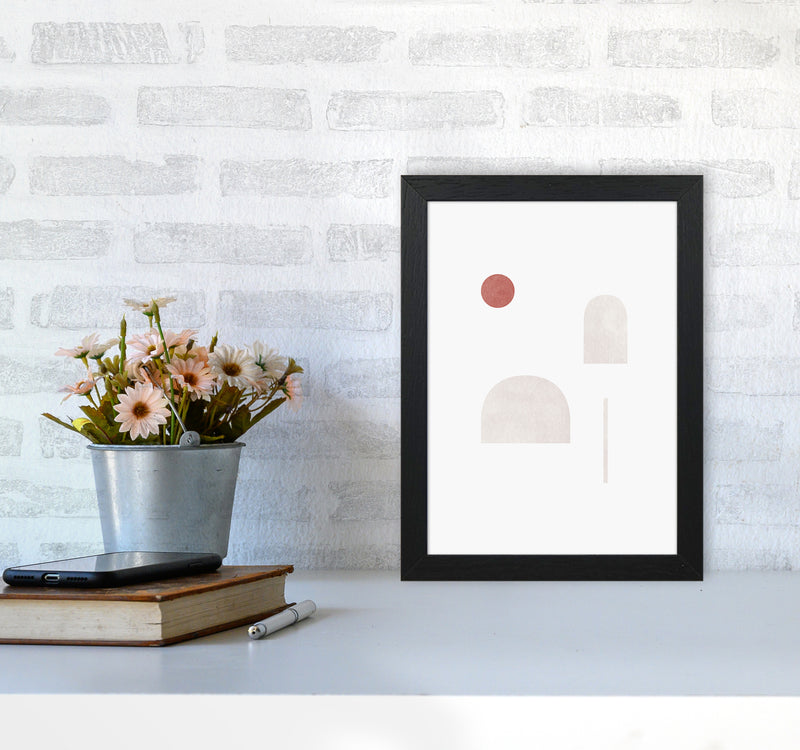 Abstract Geometric No 6 Art Print by Kookiepixel A4 White Frame