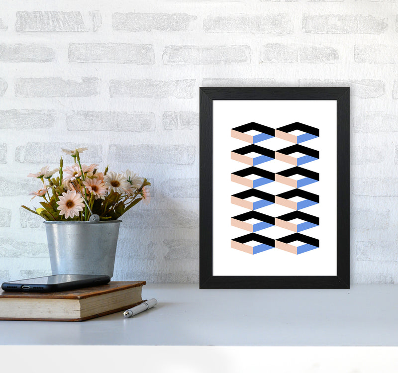 Cubes Geometric Art Print by Kookiepixel A4 White Frame