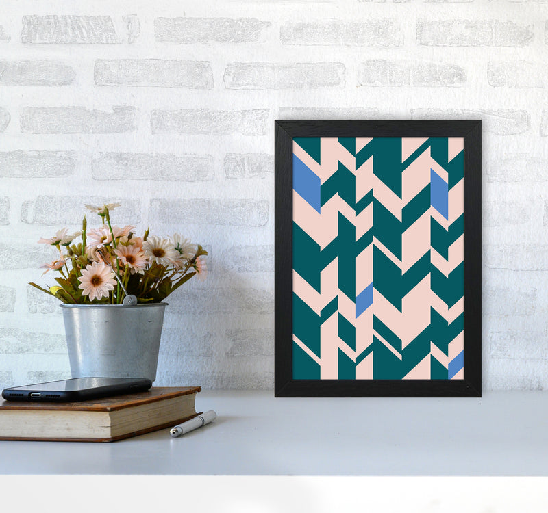 Chevron Art Print by Kookiepixel A4 White Frame