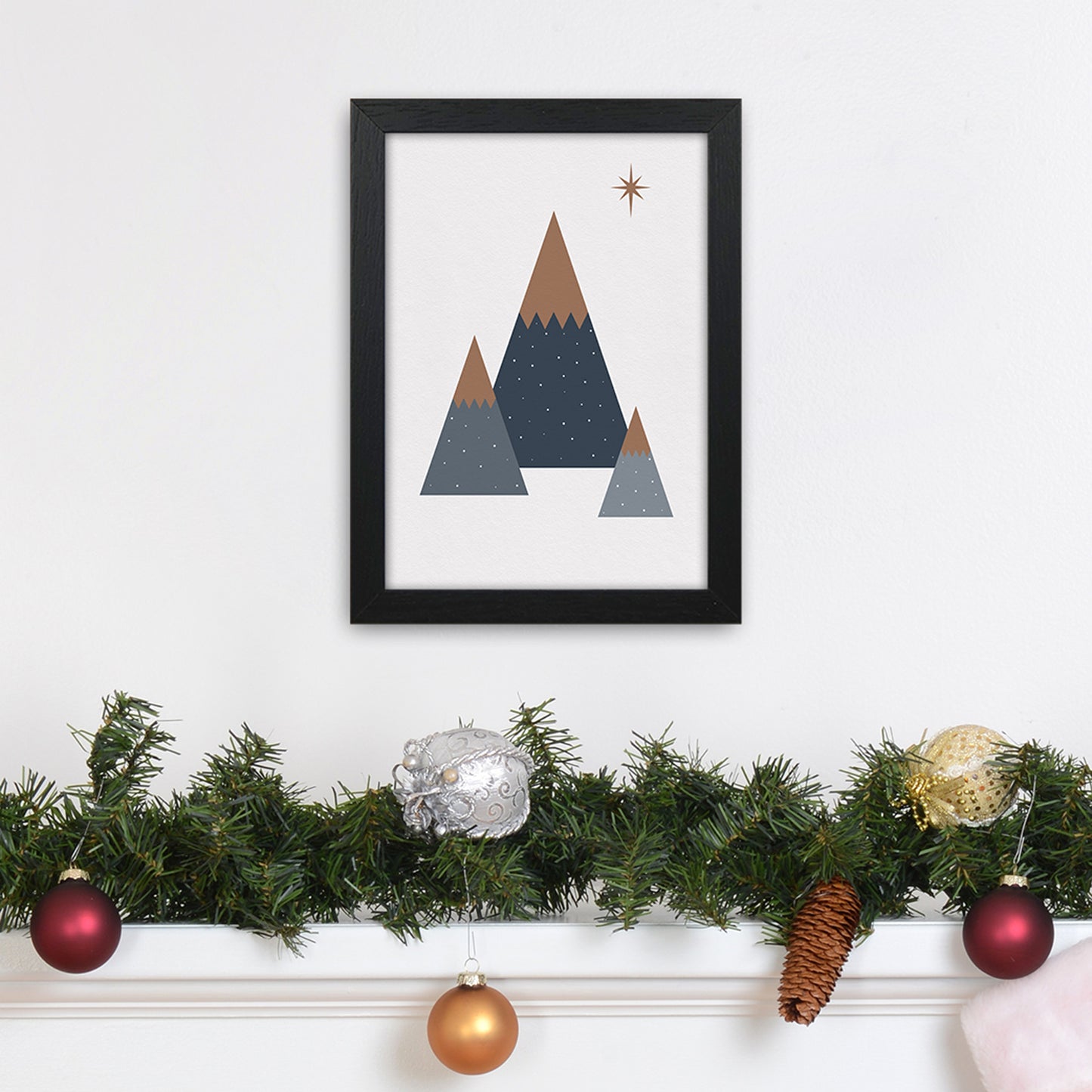 Geometric Trees Art Print by Kookiepixel A4 White Frame