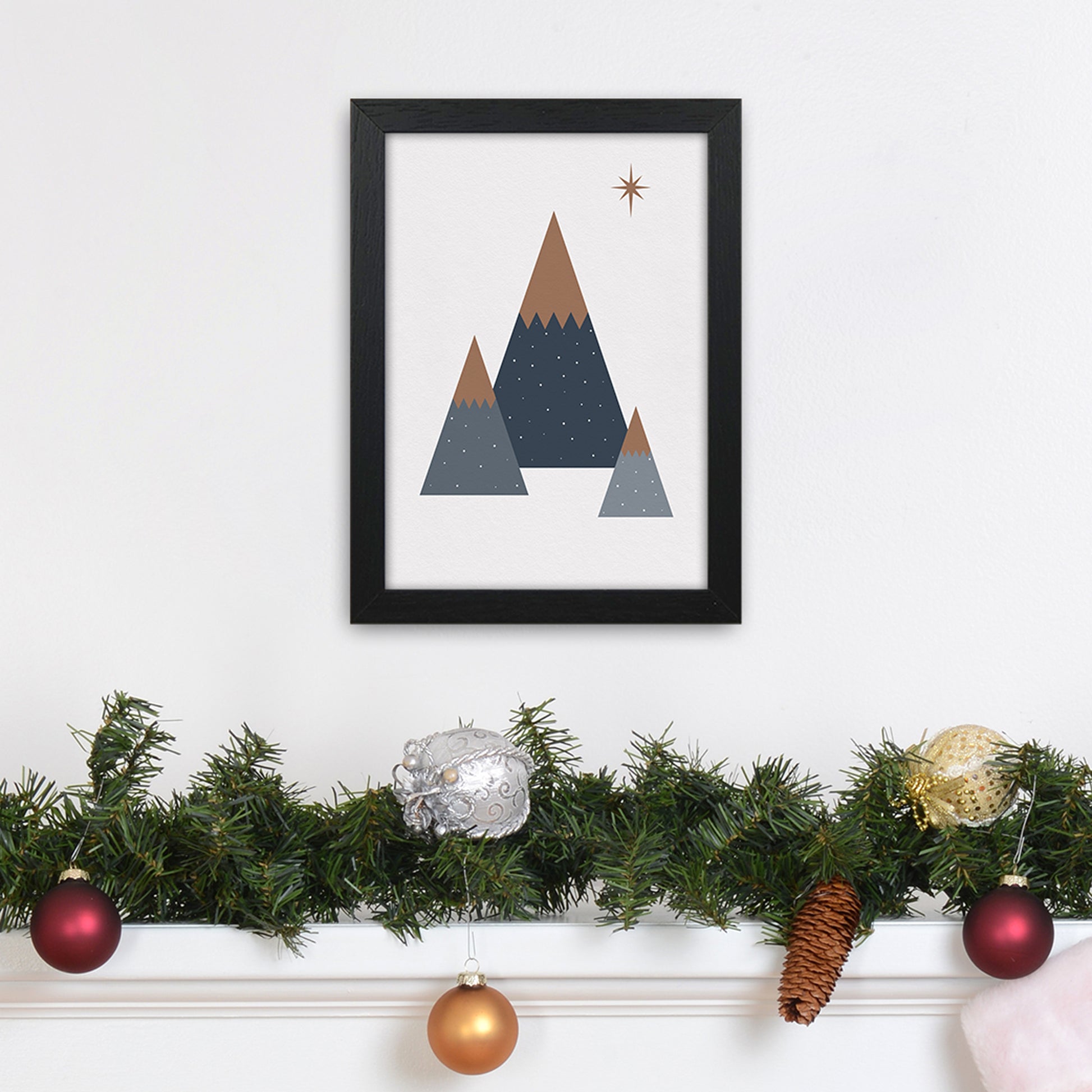Geometric Trees Art Print by Kookiepixel A4 White Frame